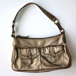 Fossil Burnished Gold Leather Handbag‎
